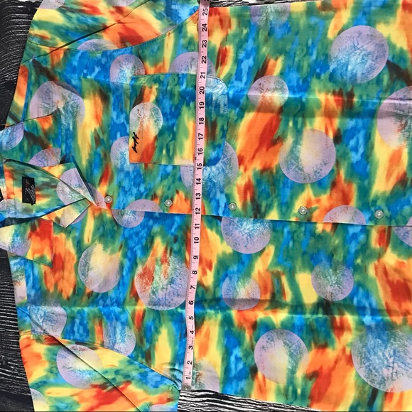 Boff Rainbow Moon Short Sleeve Button Front Large - Picture 5 of 8